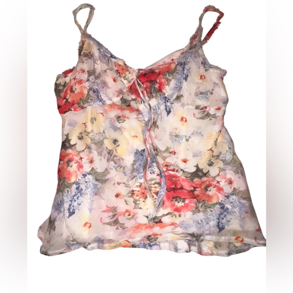 Floral Sleeveless Blouse By Foleys  Woman 6 P Sheer  Vintage